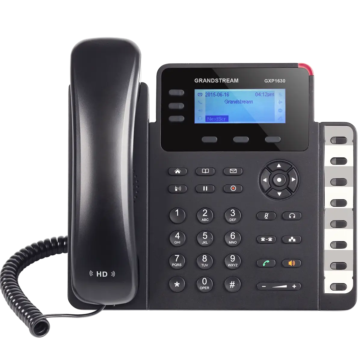 Black Office Phone with Digital Display and Buttons