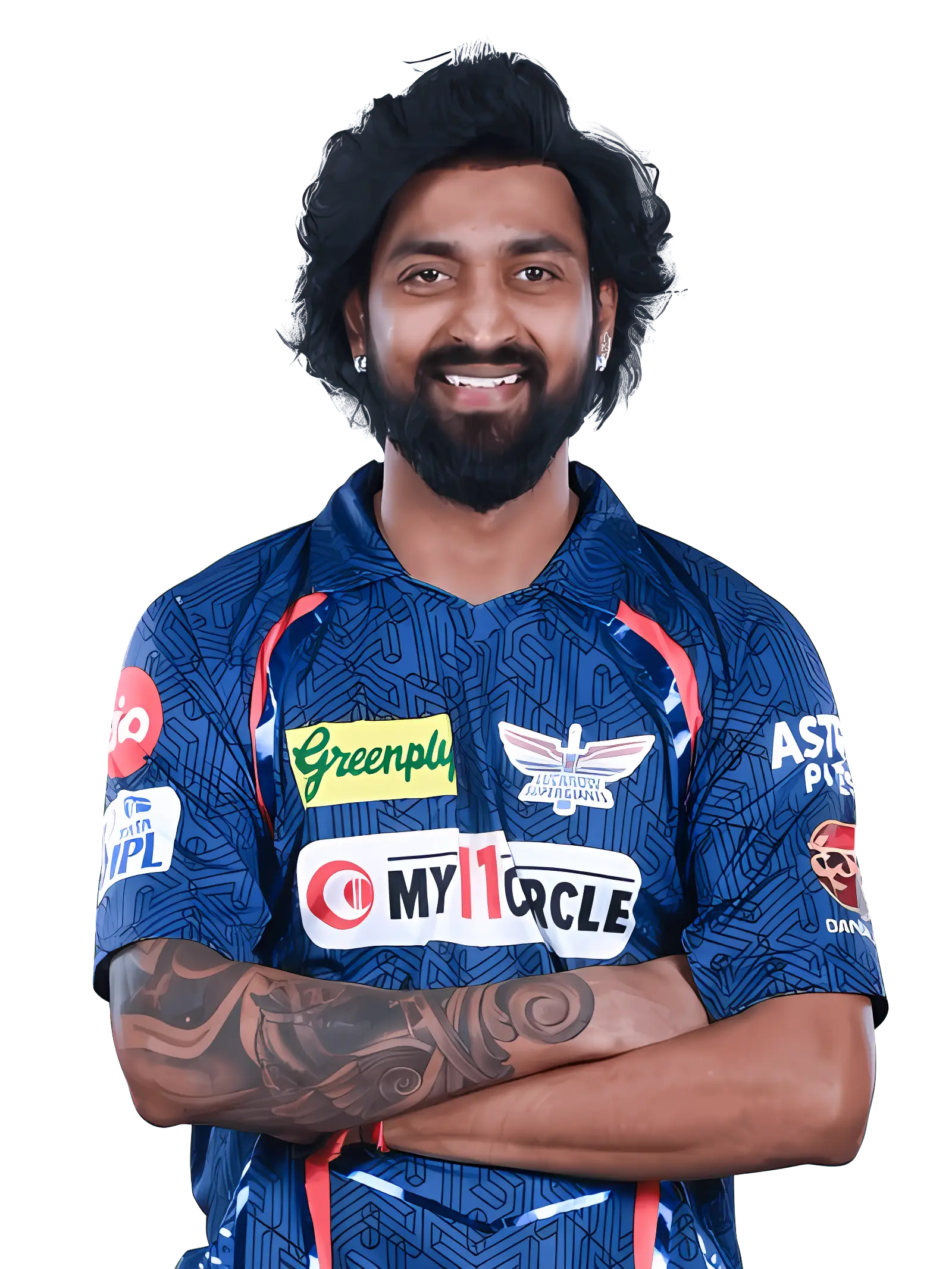 Cricketer in Team Jersey Illustration