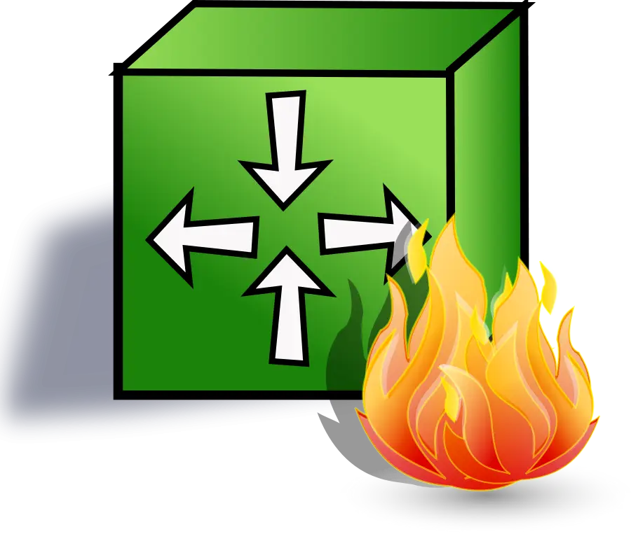 Green Box with Arrows and Fire
