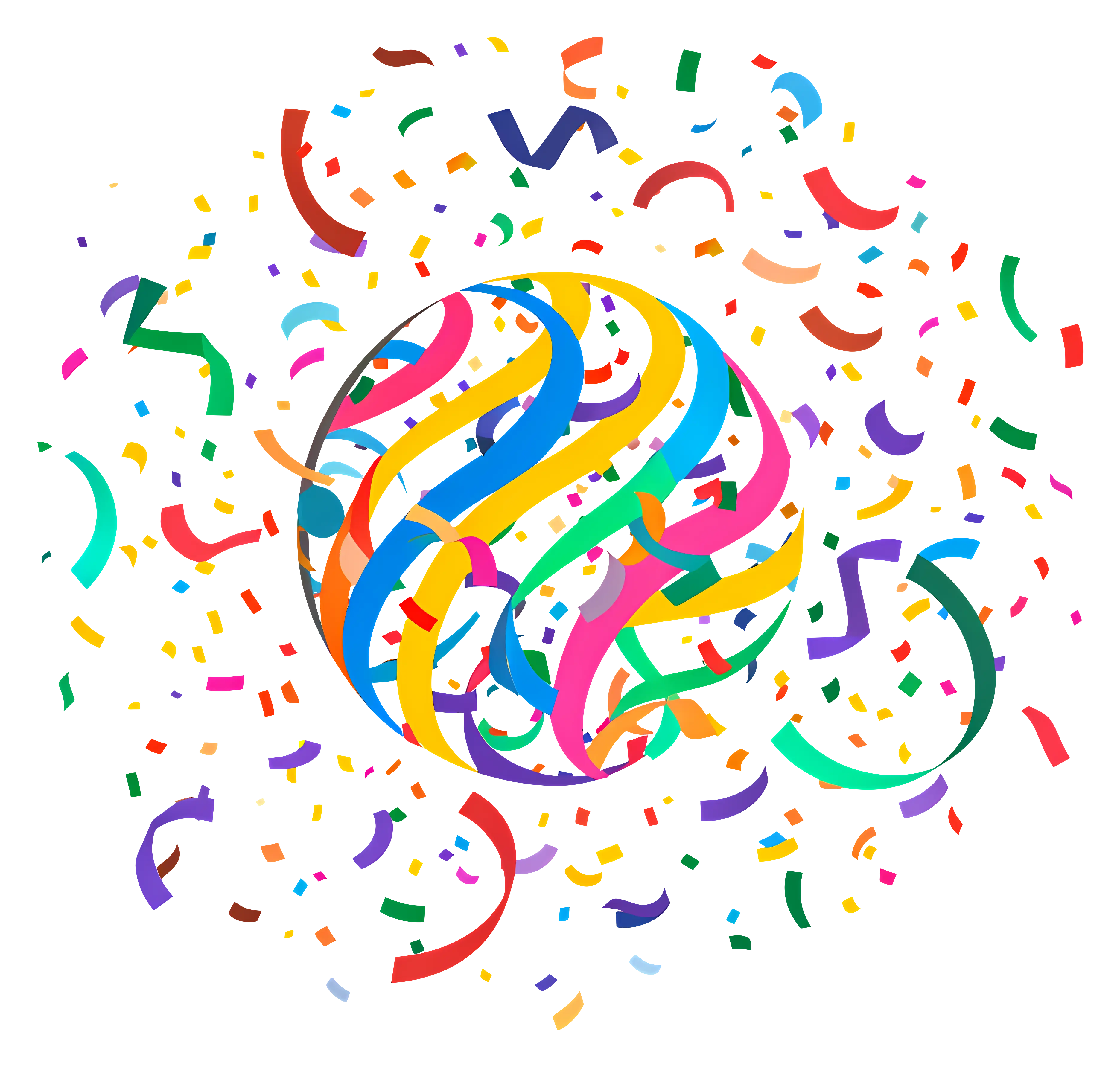 Colorful Confetti Ball with Festive Streamers