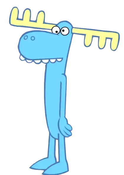 Funny blue moose cartoon