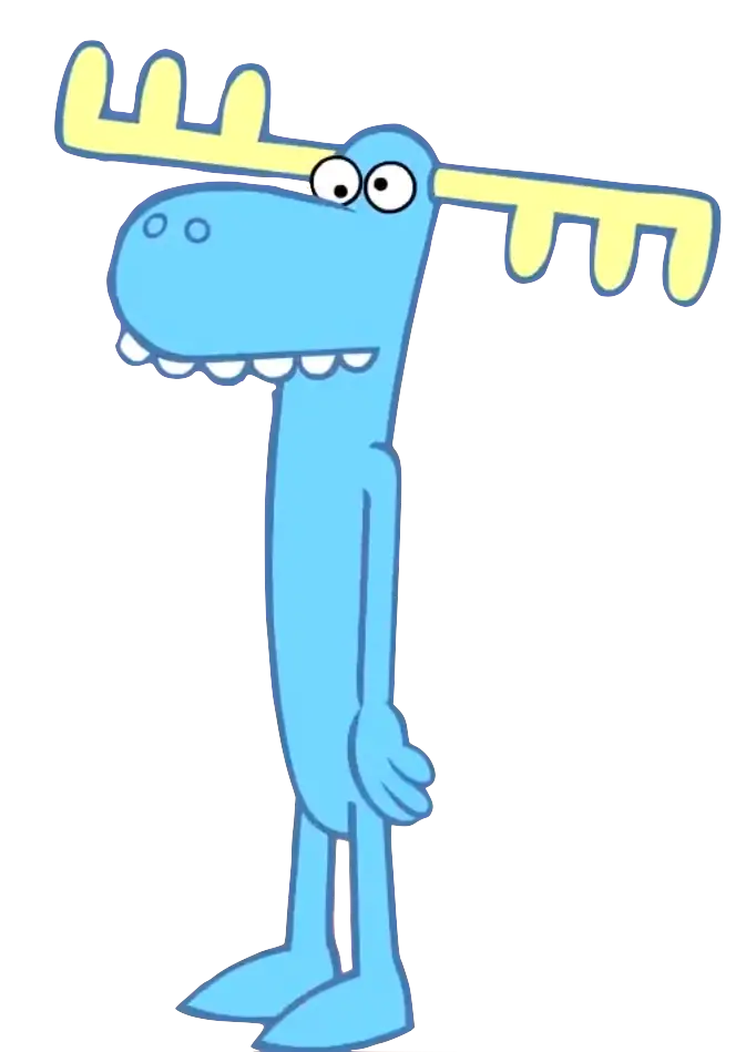 Funny blue moose cartoon
