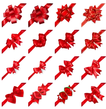 Red Decorative Ribbons and Bows
