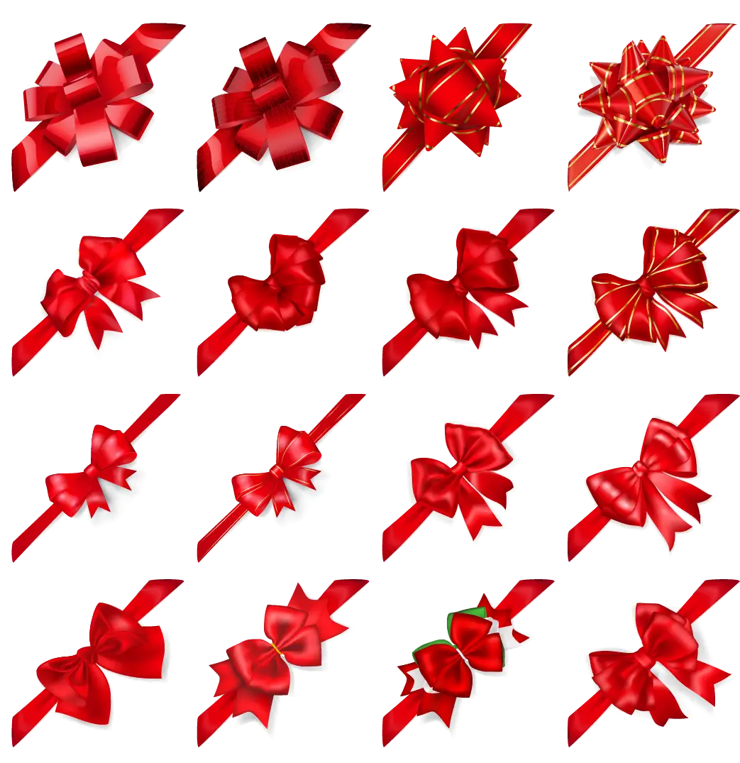 Red Decorative Ribbons and Bows