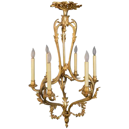 Gold Ornate Chandelier With Candles
