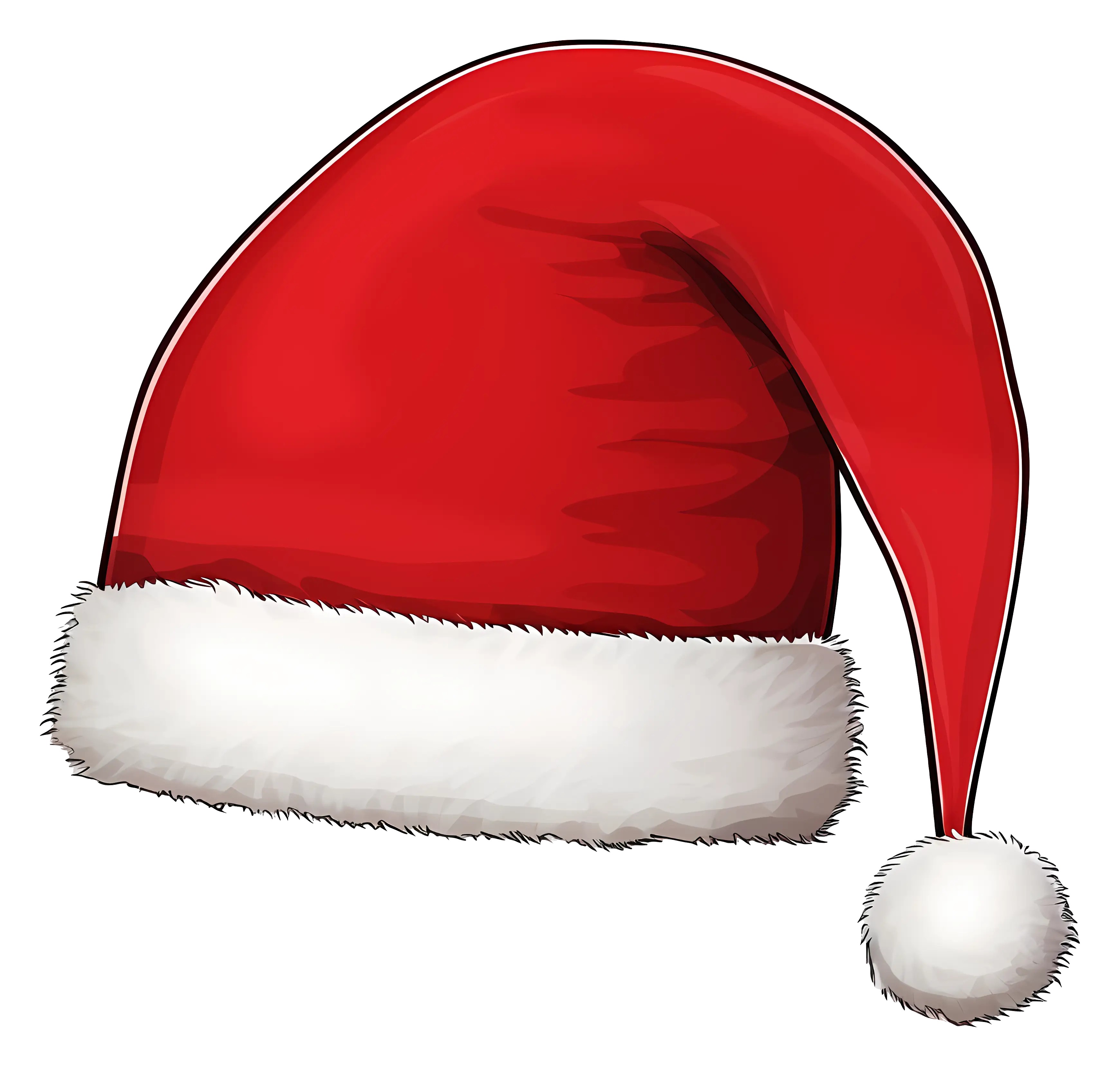 Red Santa Hat with Fluffy White Border