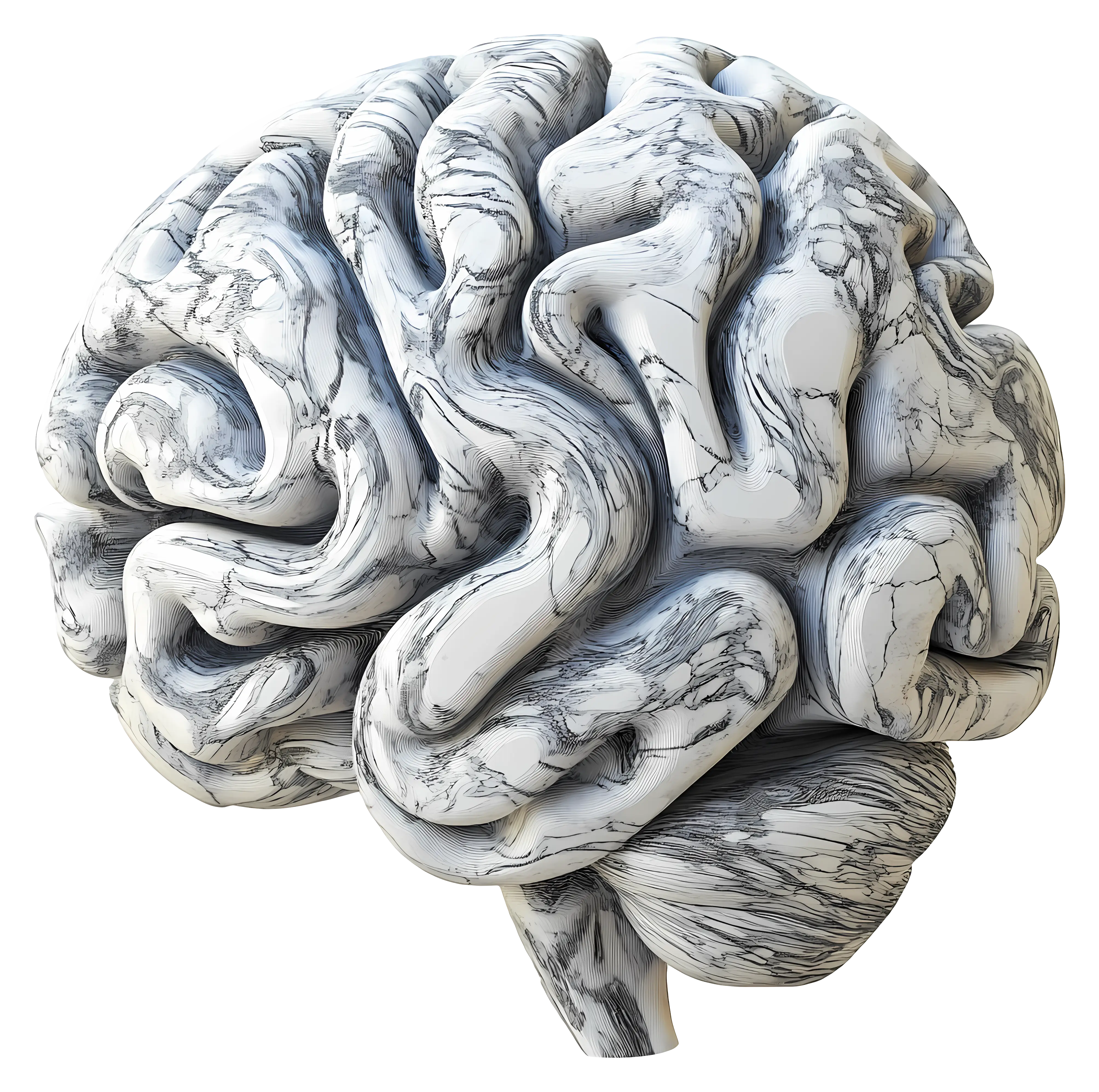 Marble Brain Illustration for Education