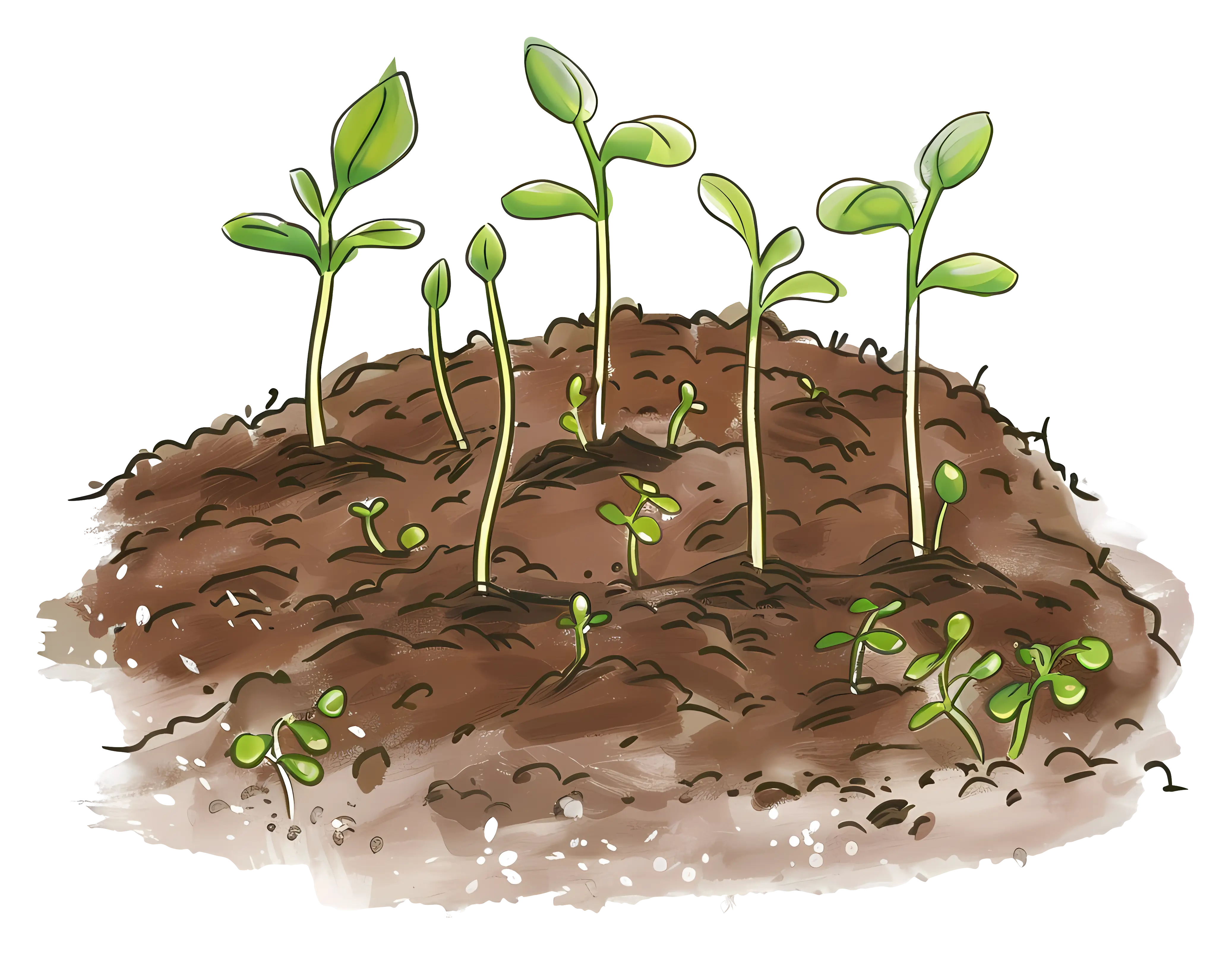 Young Seedlings in Soil