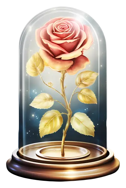 Enchanted Rose in Glass Display Dome