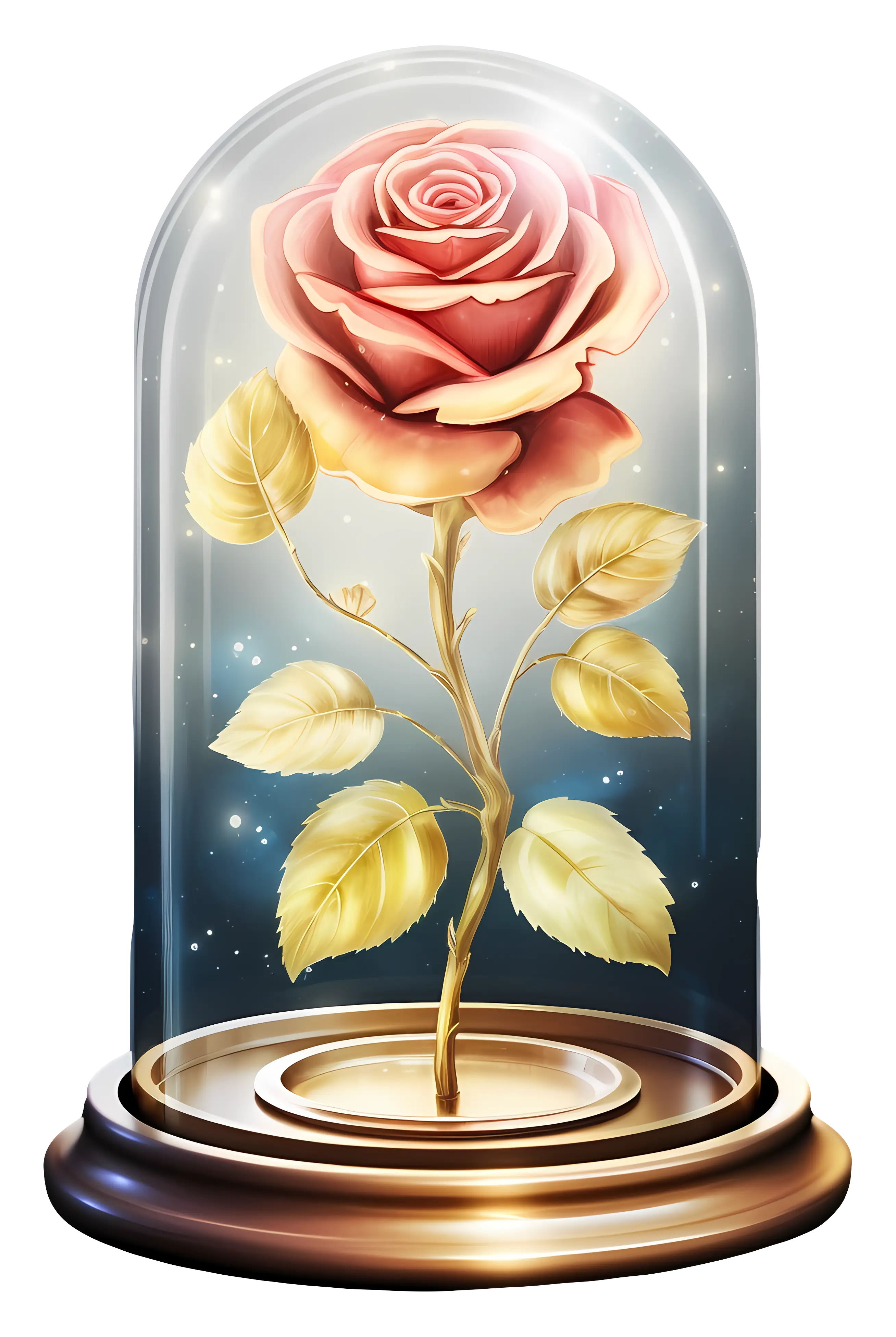 Enchanted Rose in Glass Display Dome