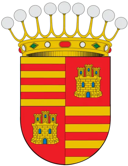 Spanish Royal Crest with Castles and Crown