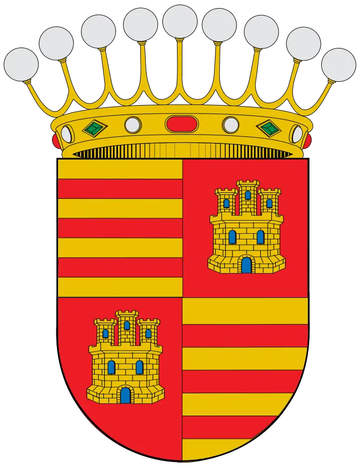 Spanish Royal Crest with Castles and Crown