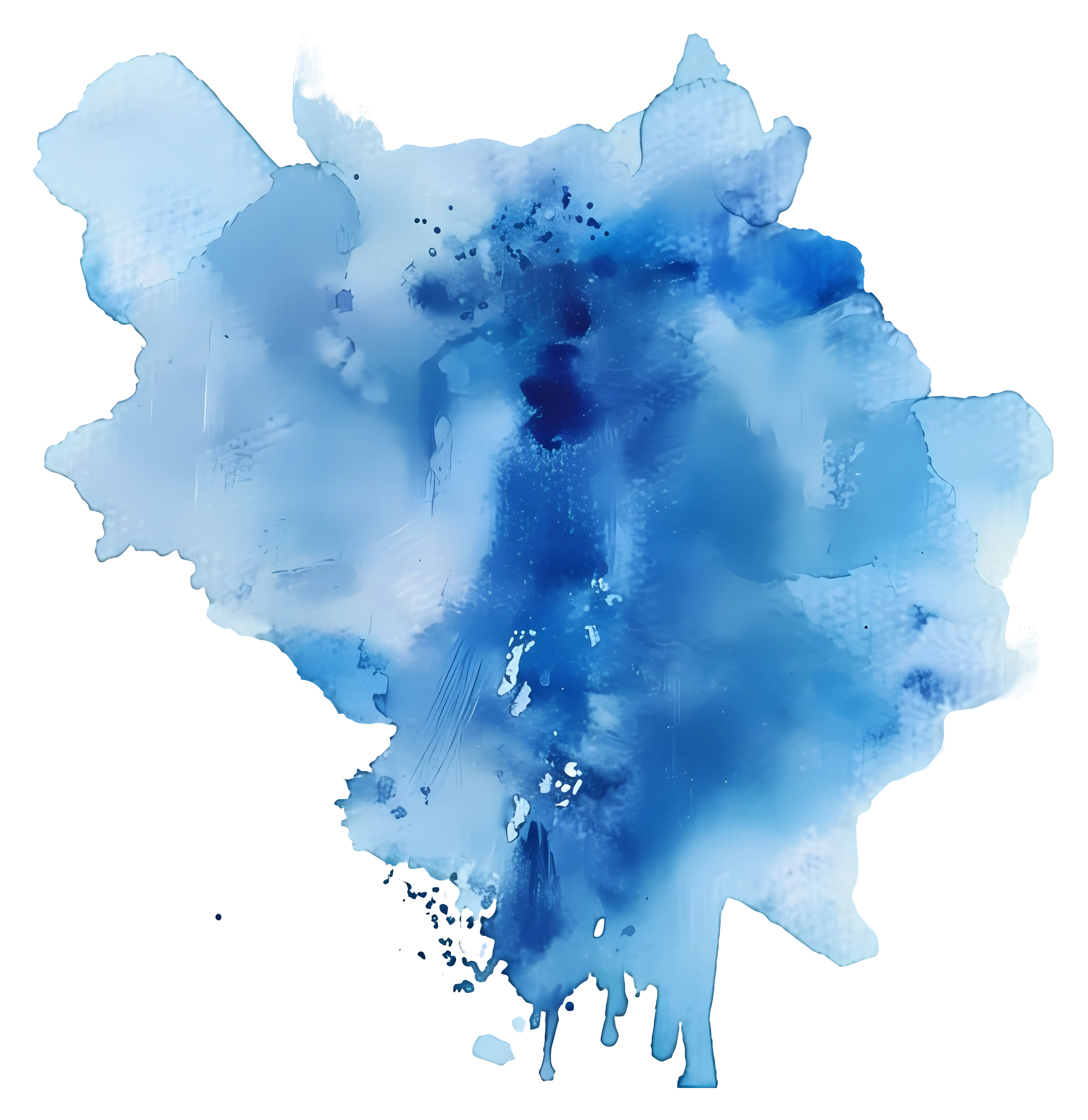 Abstract Blue Watercolor Splash Illustration