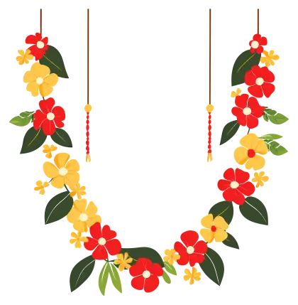 Colorful flower garland