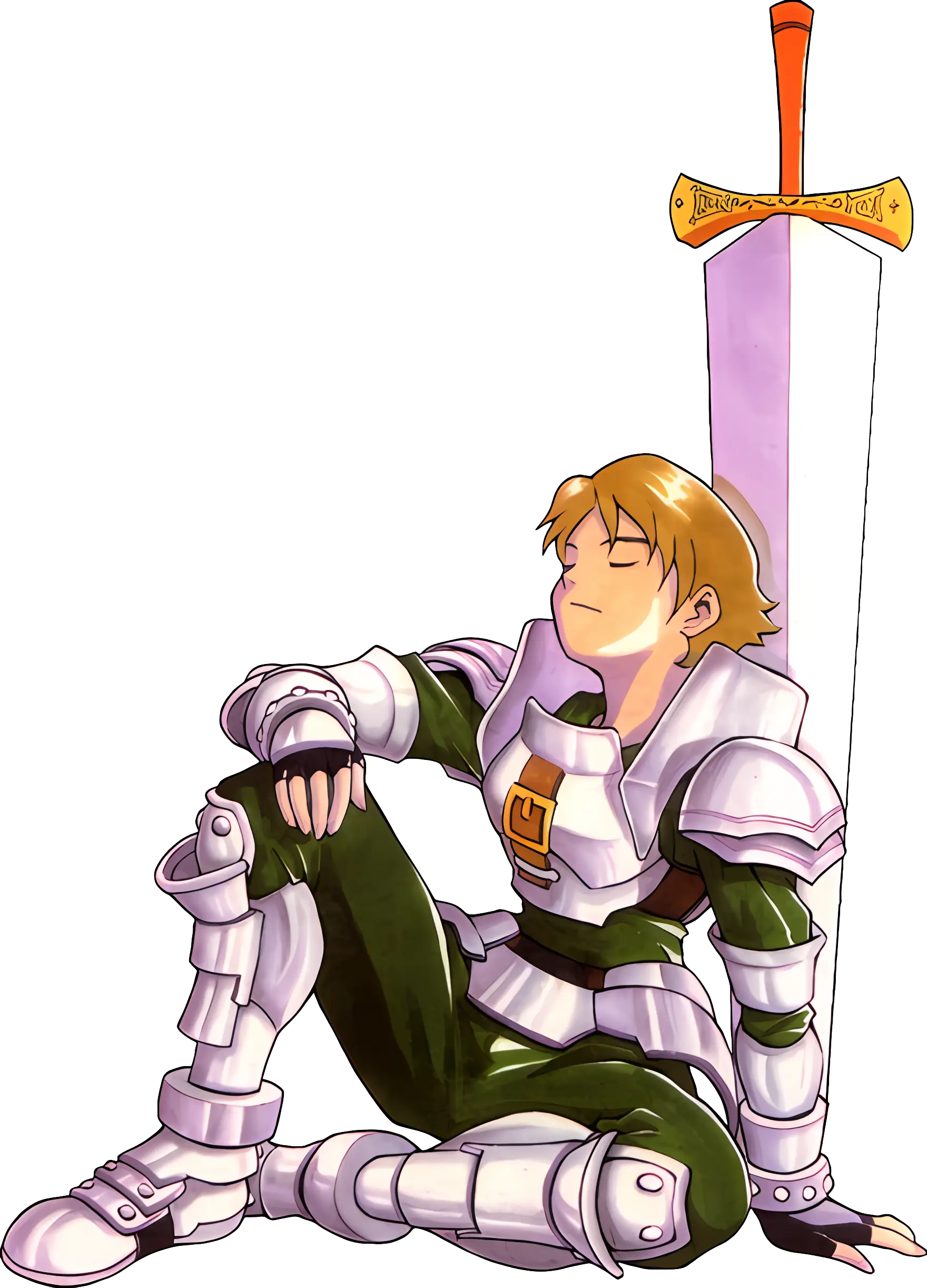 Resting Knight in Armor with Sword