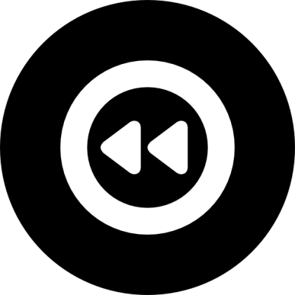 Rewind Symbol Media Icon in Black