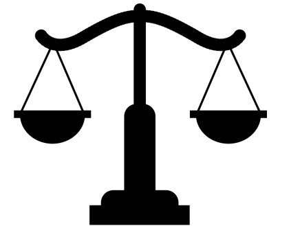 Black Symbolic Scales of Justice Icon