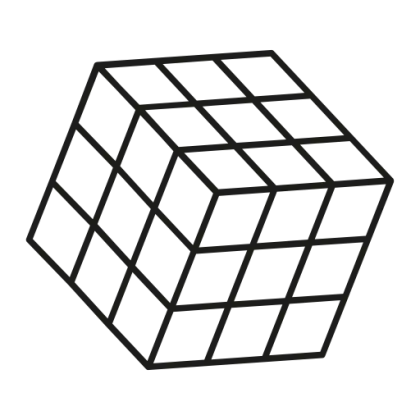 Black and White Rubik&#039;s Cube Illustration