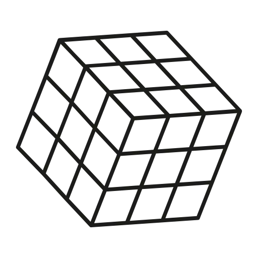 Black and White Rubik's Cube Illustration