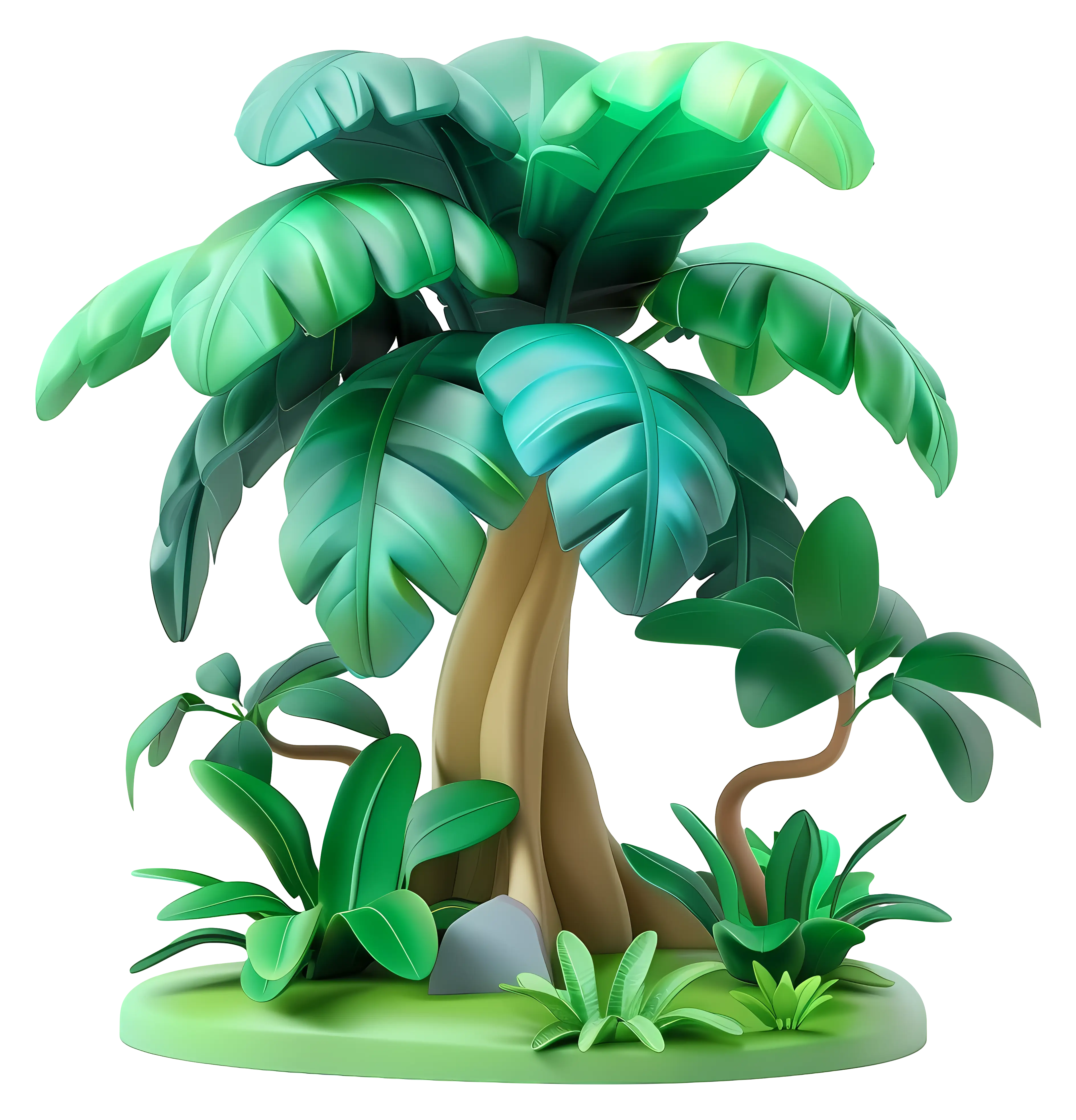 3D Tropical Palm Tree Scene