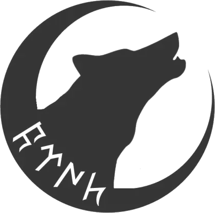 Howling Wolf Silhouette with Moon