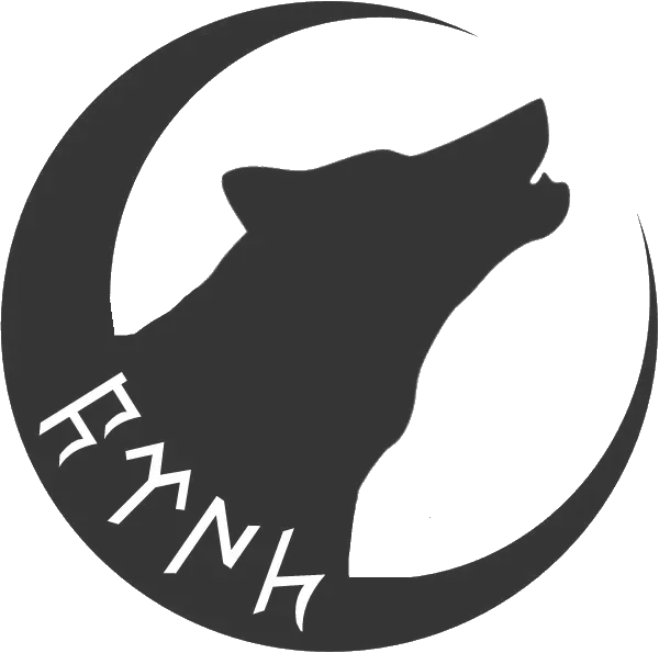 Howling Wolf Silhouette with Moon
