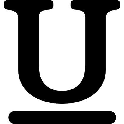 Underlined Letter U Bold Typeface Symbol