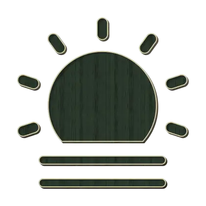 Green Wooden Sun Symbol Illustration