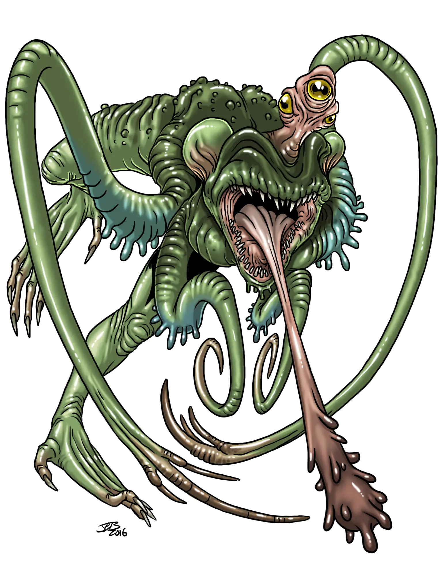 Alien Monster with Tentacles