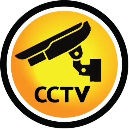 Yellow CCTV Camera Surveillance Sign