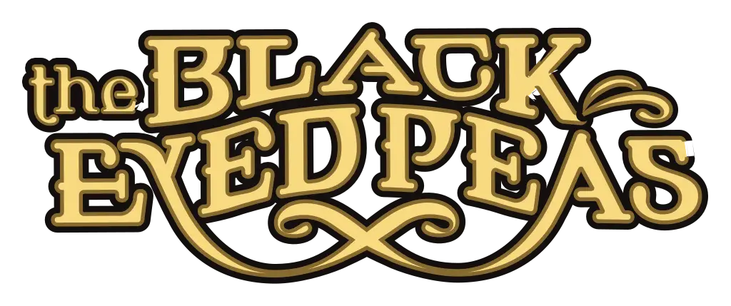 The Black Eyed Peas Logo in Gold Stylized Font