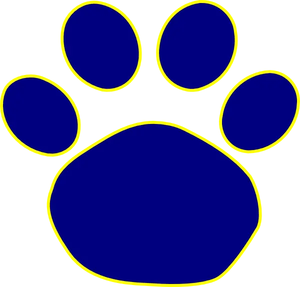 Blue Paw Print Symbol for Animal Lovers