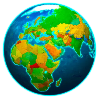 Colorful World Map Globe Representation