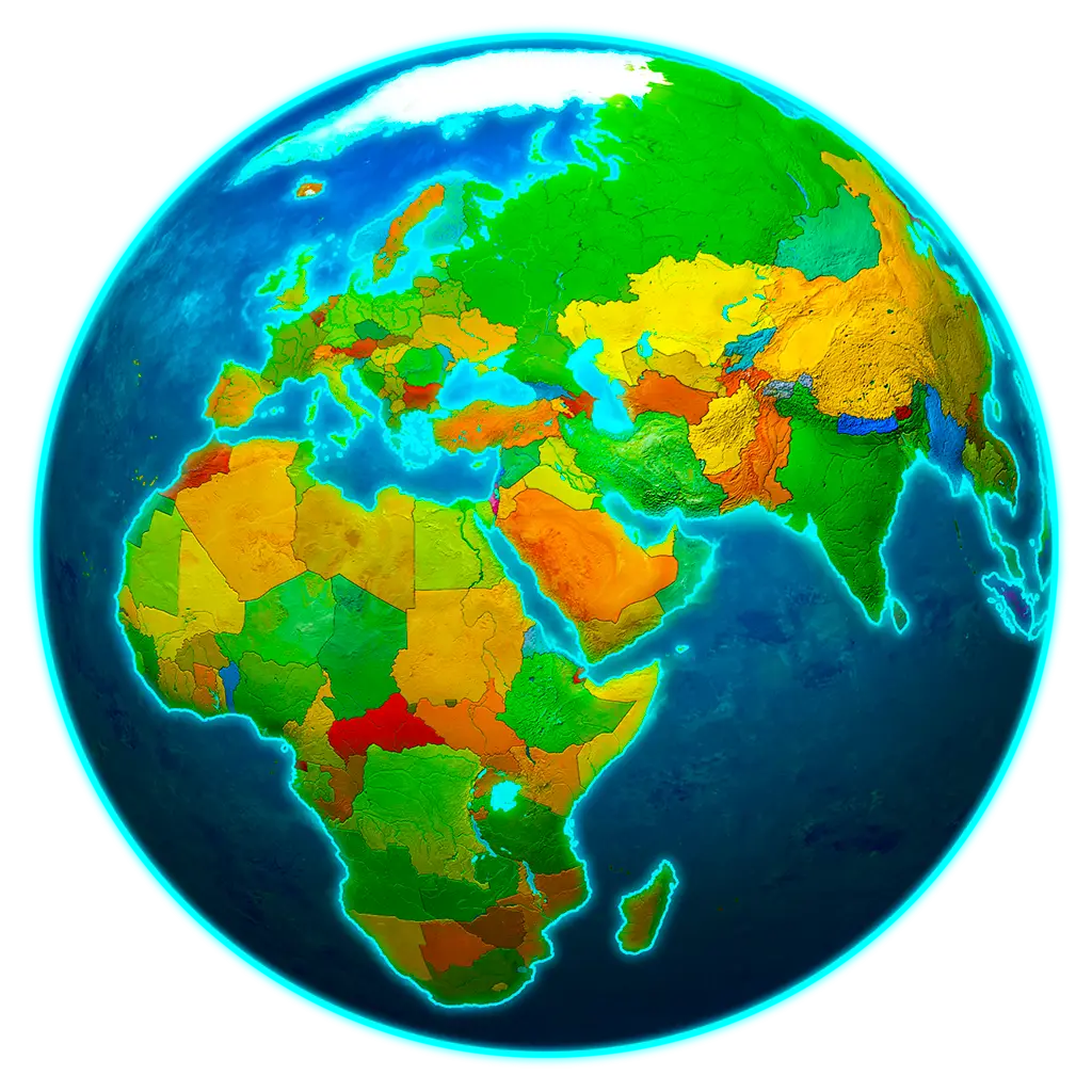 Colorful World Map Globe Representation