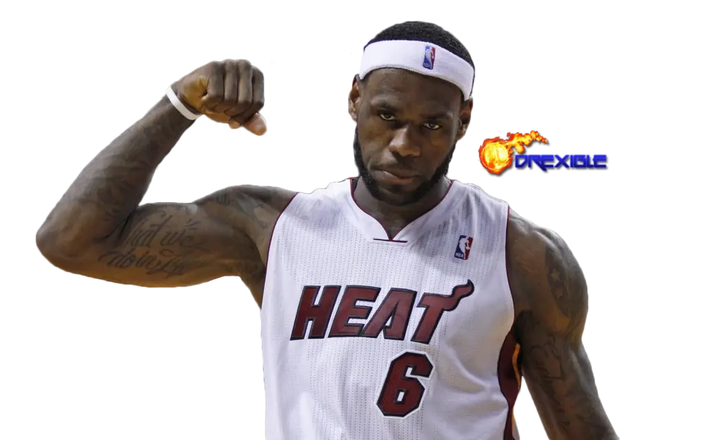 Strong Basketball Player Flexing in Team Jersey