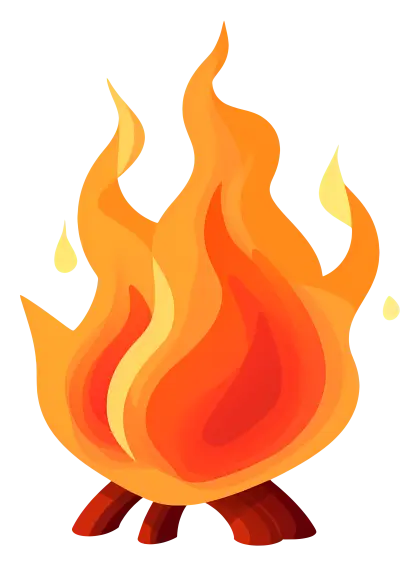 Cartoon Fire Flame Design Illustration