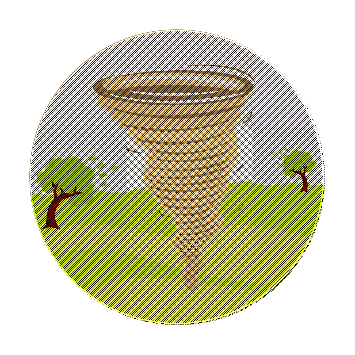 Tornado in a Grassy Open Field Design
