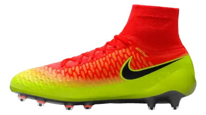 Red and Yellow Football Shoe with Nike Logo