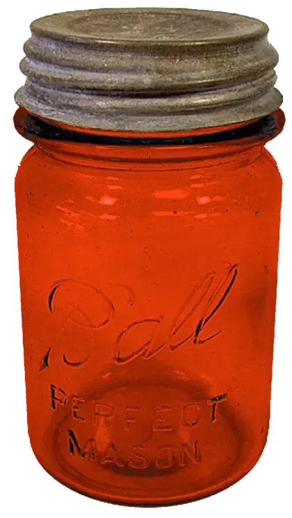 Red Glass Mason Jar