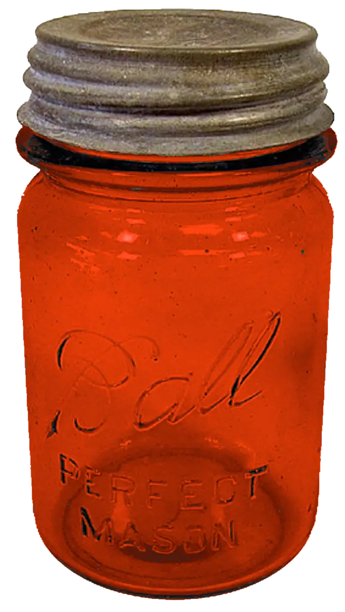 Red Glass Mason Jar