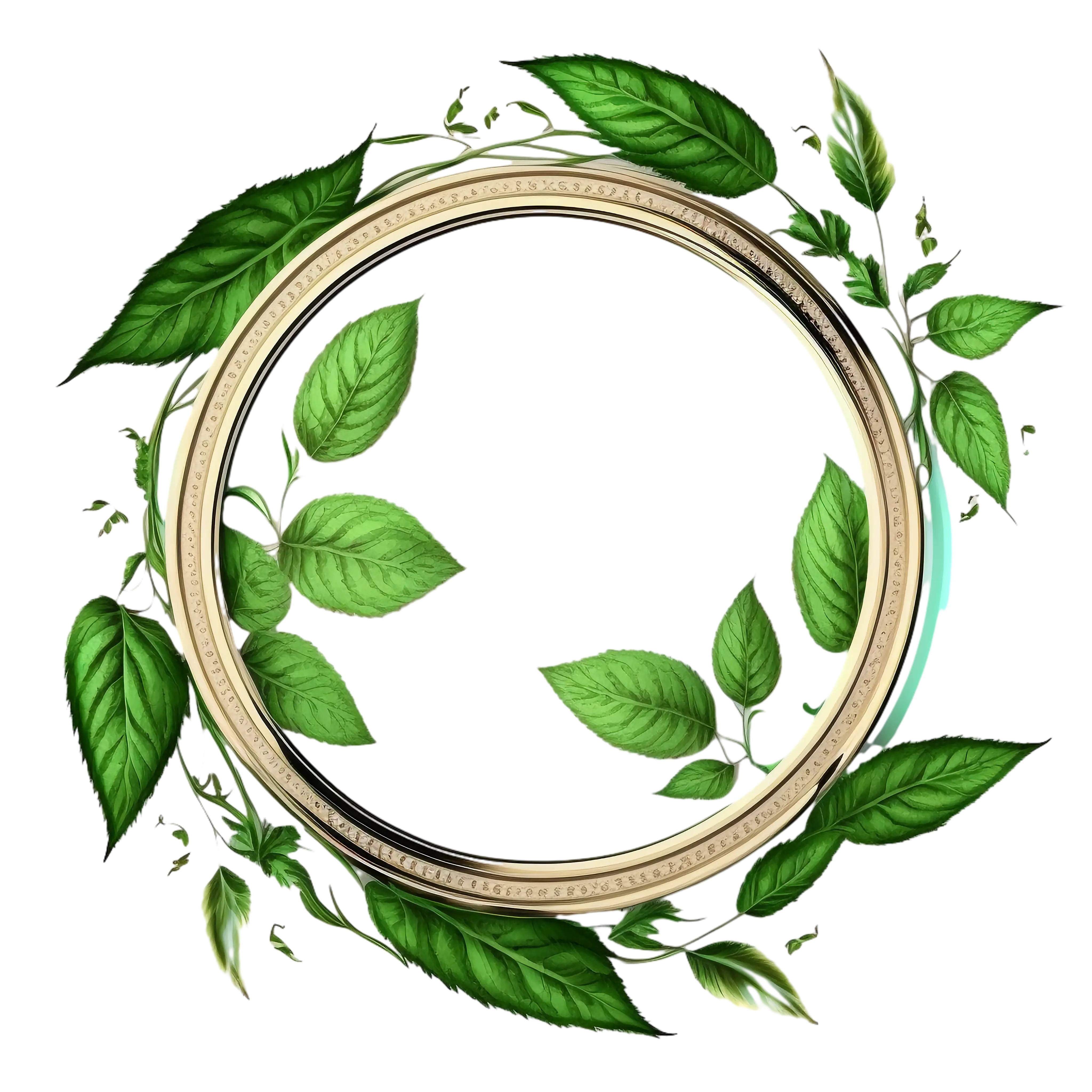 Circle of Green Leaves