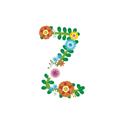 Decorative Floral Z Alphabet Illustration