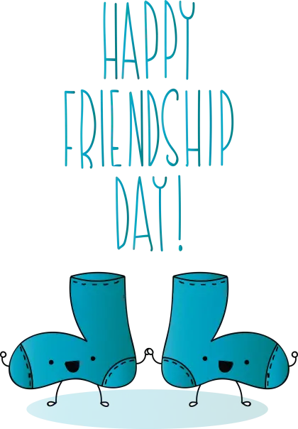 Happy Friendship Day Cartoon Socks Illustration