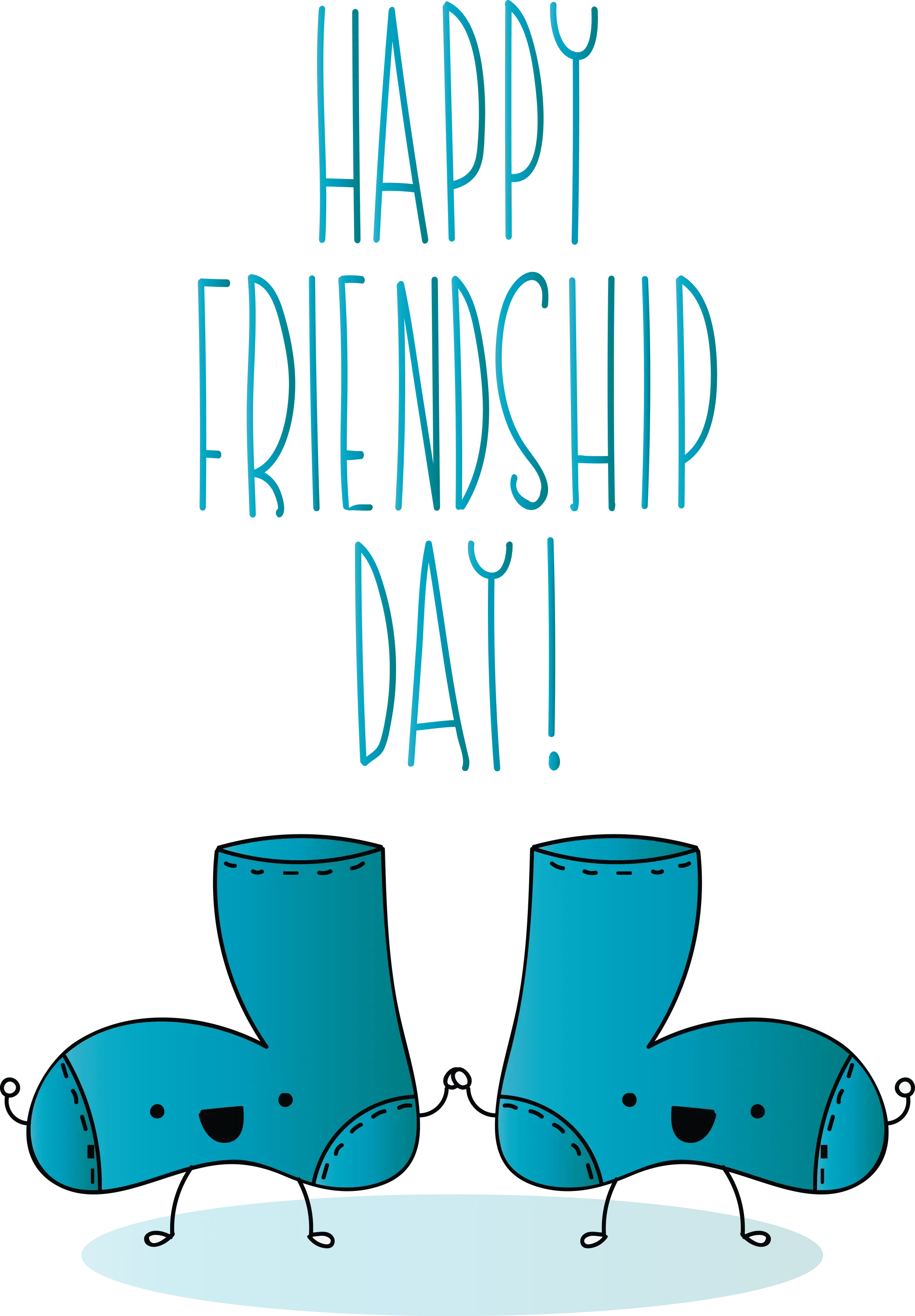 Happy Friendship Day Cartoon Socks Illustration