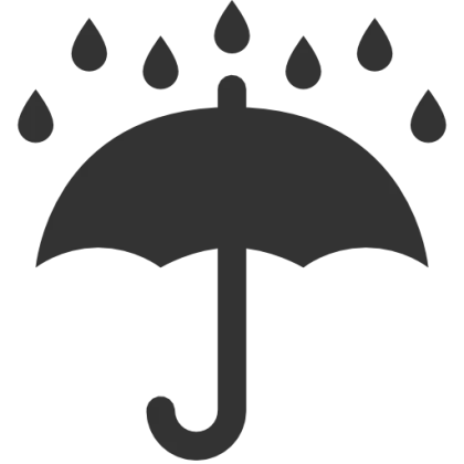Umbrella with Falling Raindrops Icon