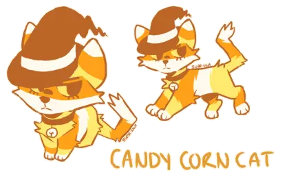 Candy Corn Cat Cartoon for Halloween