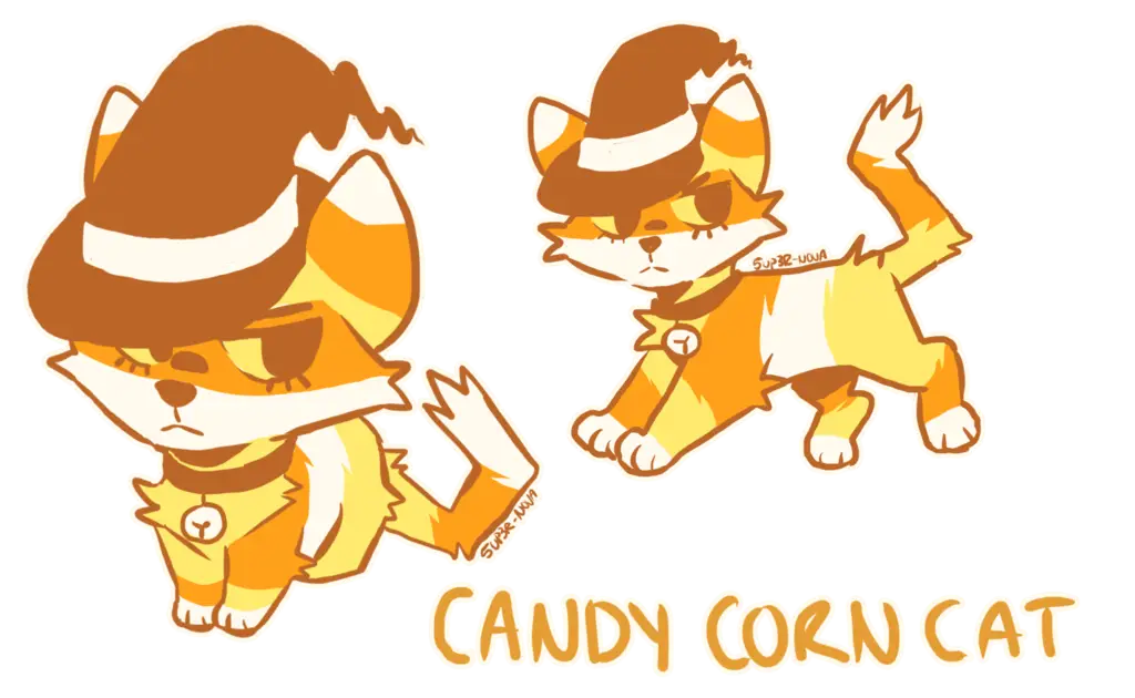 Candy Corn Cat Cartoon for Halloween
