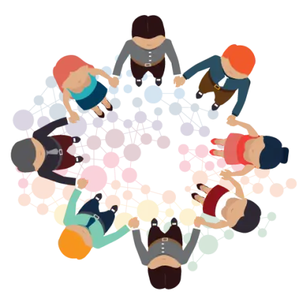 Illustration of People Holding Hands in a Circle