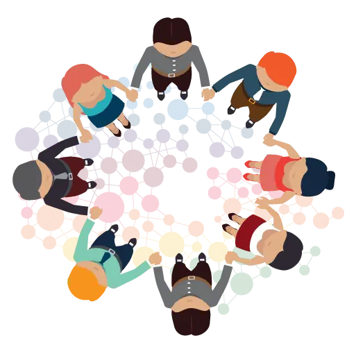 Illustration of People Holding Hands in a Circle