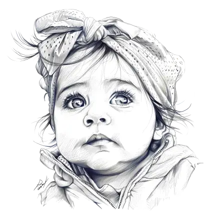 Pencil Sketch of a Baby